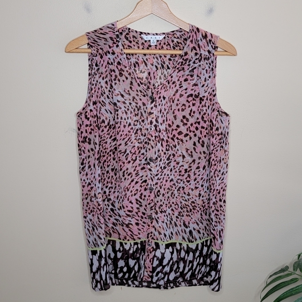 CAbi | #108 Beguila Animal Print Tank Blouse Size Small